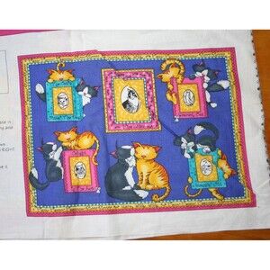 Daisy Kingdom Memory Lane Cat Meow Photo Quilt Fabric Panel New